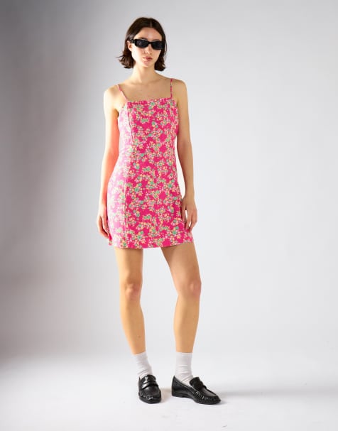 Glamorous Cami mini dress in hot pink multi ditsy - view 1