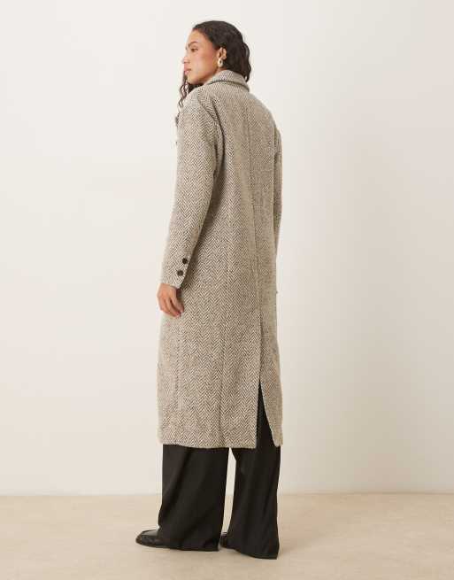 Glamorous - Cappotto sartoriale oversize grigio con motivo a spina di pesce, 4 di 4