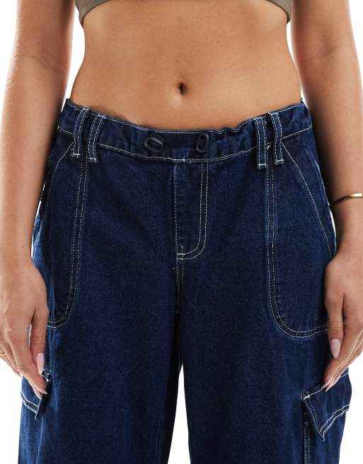 Glamorous cargo jeans in indigo stonewash, 5 of 5
