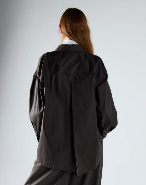 Glamorous Casual long sleeve shirt in dark grey, 2 of 4