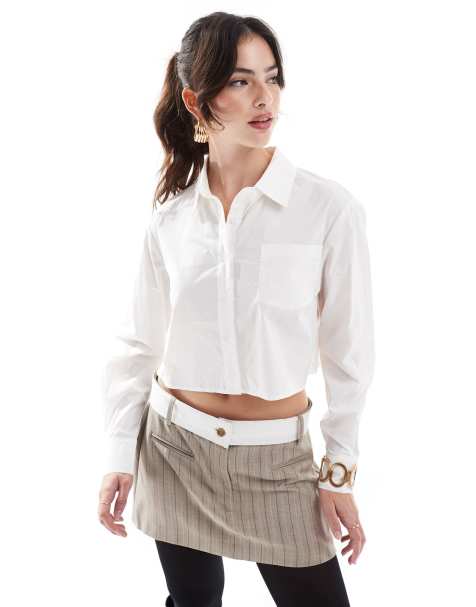 Glamorous Ccop-shirt in white