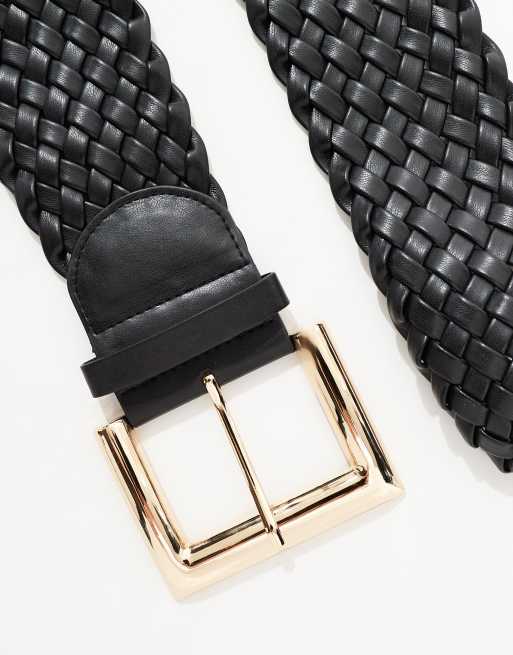 Glamorous - Ceinture large texturée effet tissé - Noir , 2 de 4