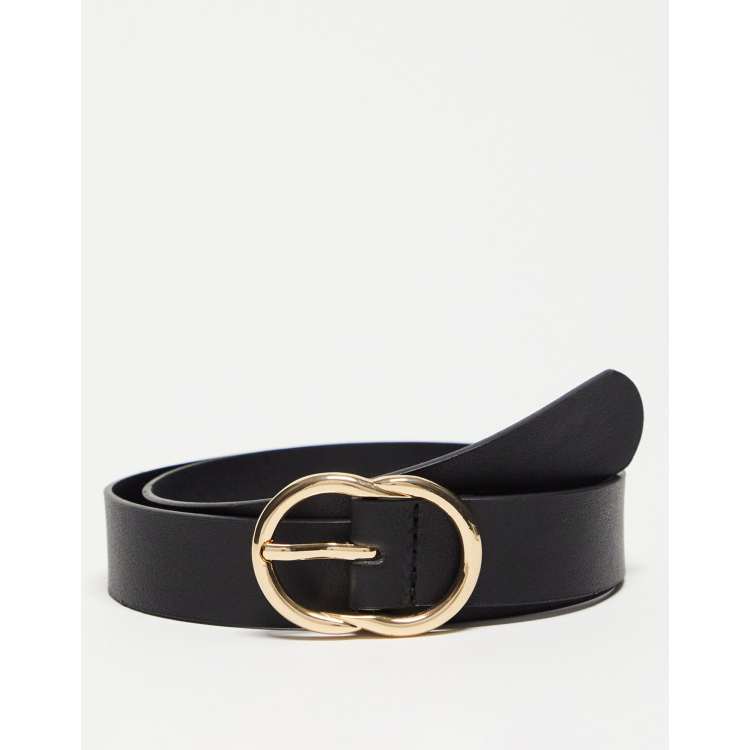 Glamorous Ceinture taille et hanches a double boucle doree Noir ASOS