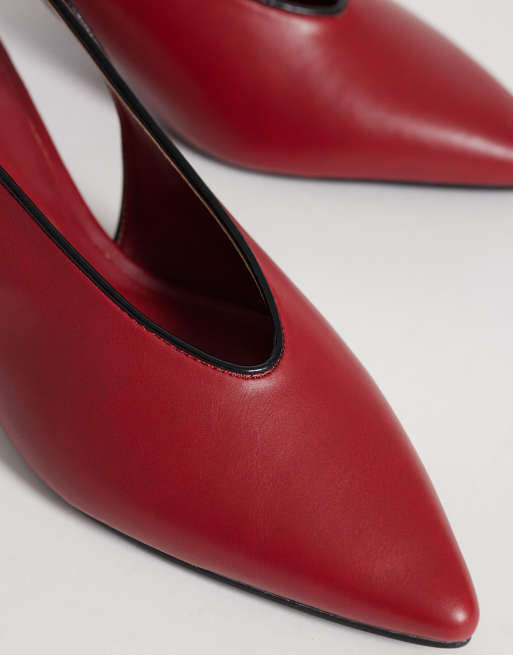 Glamorous - Chaussures à petit talon et bride arrière - Bordeaux, 3 de 4