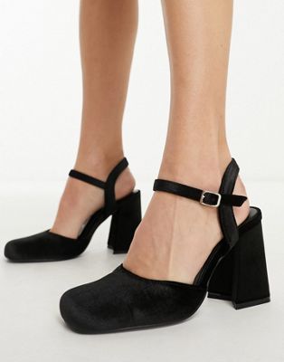 Glamorousblock heeled shoes in black - ASOS Price Checker