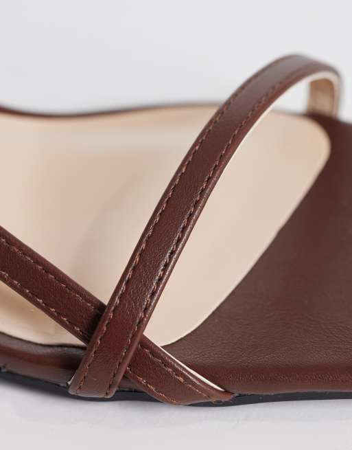 Glamorous – Chokladbruna sandaler med låg blockklack, 2 av 4