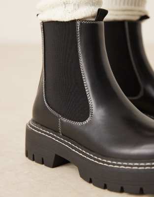 Glamorous Chunky Ankle Boots In Black