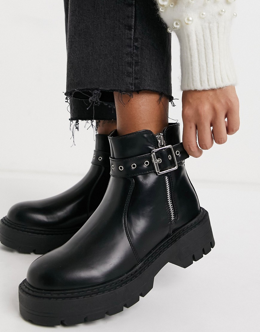 Glamorous chunky ankle boots in black