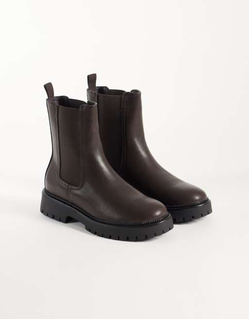 Glamorous chunky ankle boots in brown PU, 2 of 4