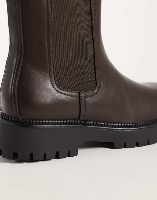 Glamorous chunky ankle boots in brown PU, 3 of 4