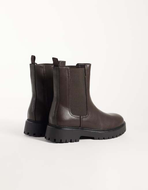 Glamorous chunky ankle boots in brown PU, 4 of 4