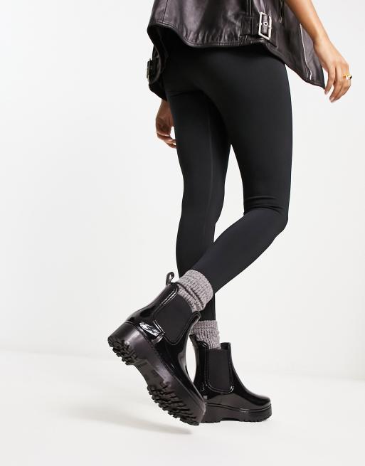 Black ankle best sale rubber boots