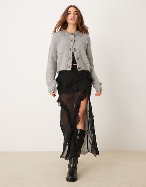 Glamorous chunky boxy crop knit cardigan in gray heather | ASOS Glamorous chunky boxy crop knit cardigan in gray heather | ASOS