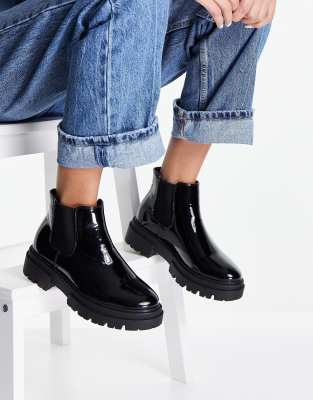 Glamorous chunky chelsea boot in black