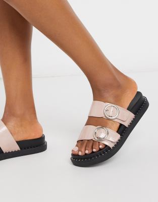 blush pink sandals flat