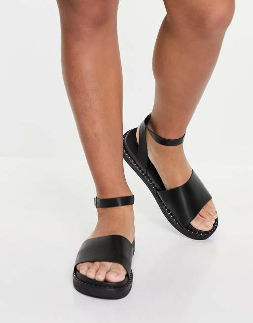 Chunky black shop strap sandals