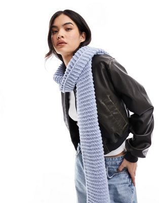 Glamorous chunky knit scarf in pale blue - ASOS Price Checker