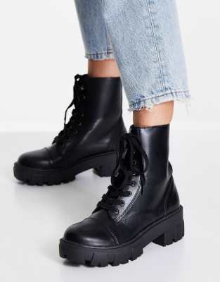  chunky lace up boots 