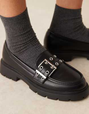 Glamorous Chunky Loafers With Buckle Detailing In Black