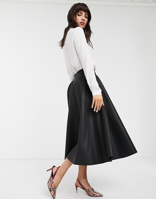 Glamorous circle midi skirt in soft faux leather