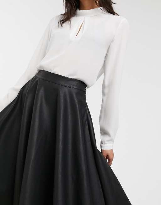 Faux leather shop circle skirt