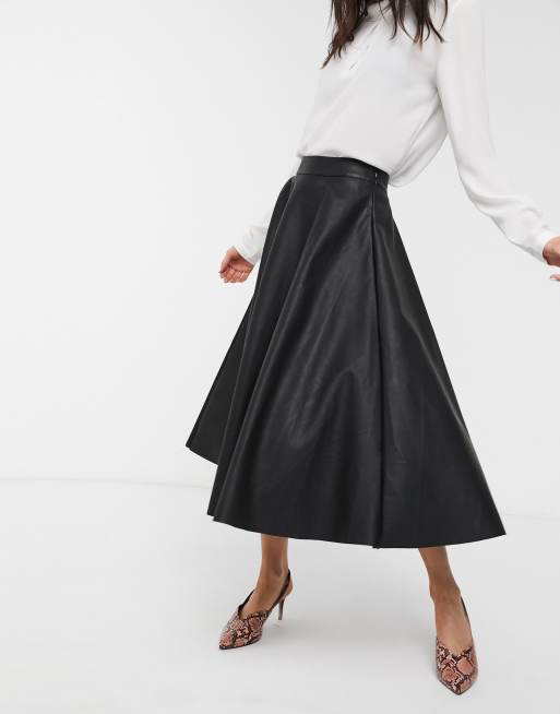 Faux leather circle clearance skirt