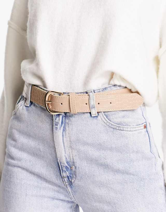 Glamorous classic belt in taupe