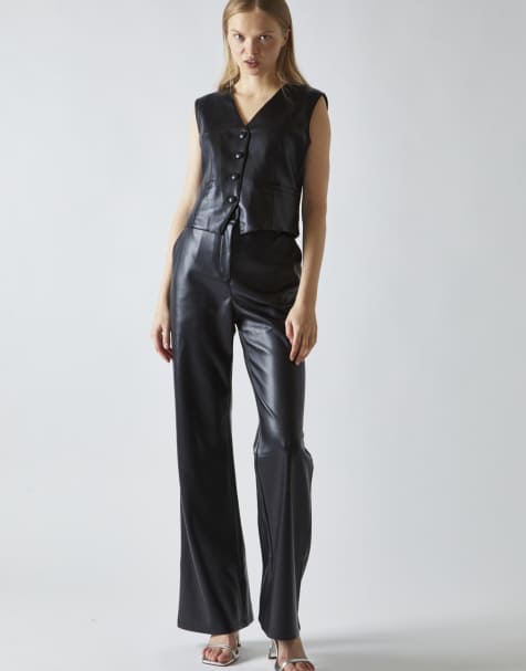 Glamorous Classic-waistcoat in black pu