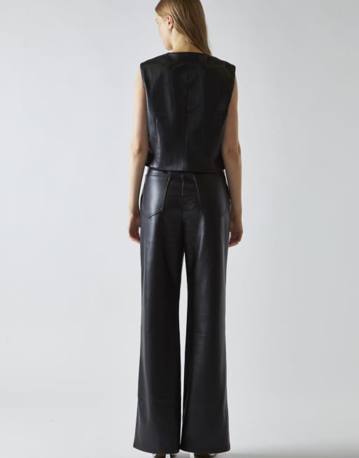 Glamorous Classic-waistcoat in black pu, 3 of 4