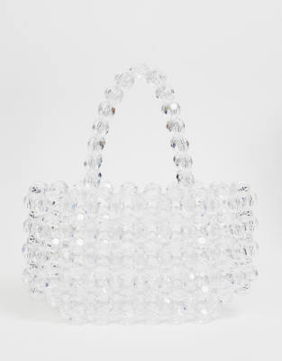 clear beaded bag