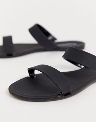 black jelly two strap flat sandal | ASOS