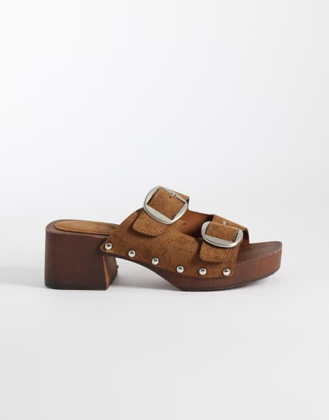 Glamorous – Clogs aus Wildlederimitat in Hellbraun - view 1
