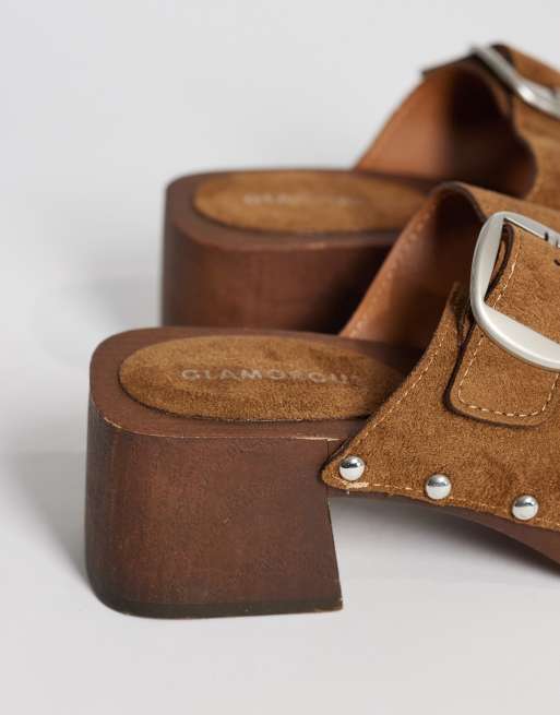 Glamorous – Clogs aus Wildlederimitat in Hellbraun, 3 von 4