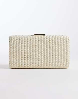 Glamorous - Clutch aus festem Stroh in neutralem Farbton