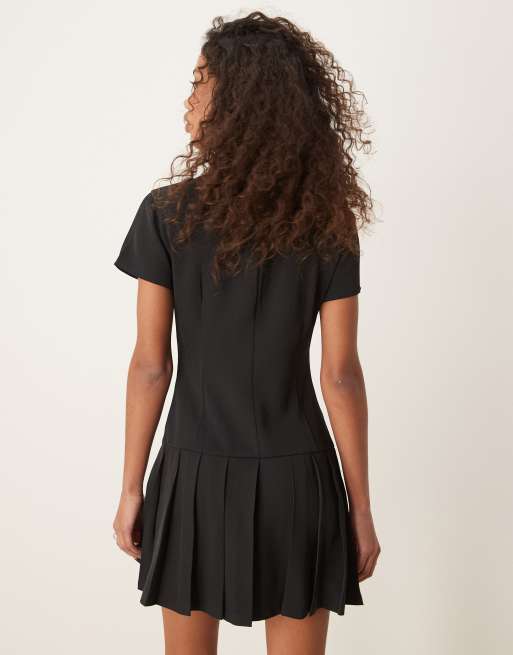 英国発♪ お洒落 ☆GLAMOROUS☆ BLACK BUTTON DOWN MINI DRESS Black Button-Front Mini-Dress - Glamorous