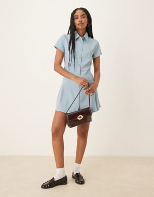 Glamorous Collared Button Down Mini Dress