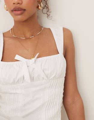Glamorous Corset Style Poplin Maxi Dress In White