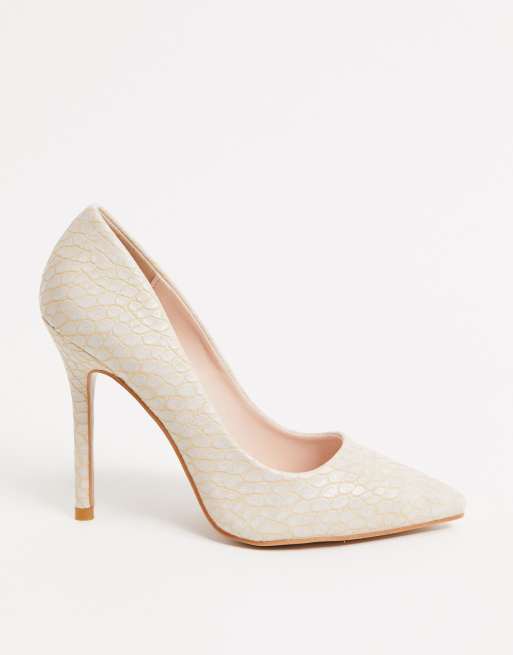 Bone coloured outlet heels