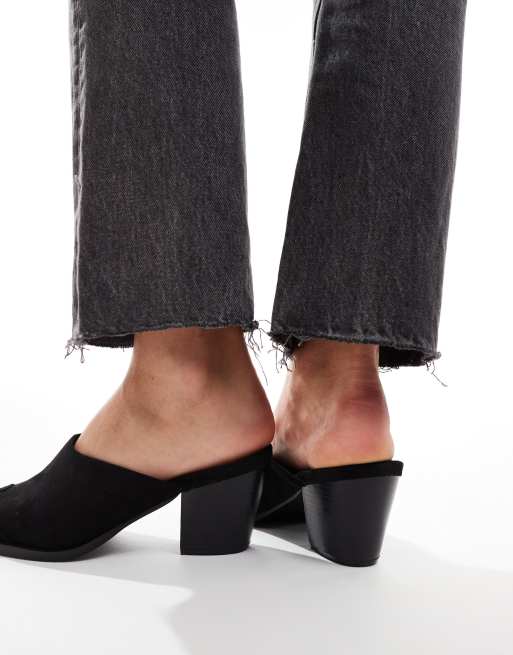 Glamorous Cowboy Mules in Schwarz