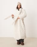 [Glamorous] Glamorous cream cloud faux fur coat with robe tie-White 10 CREAM