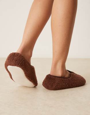Glamorous Cream Fluffy Slippers In Brown