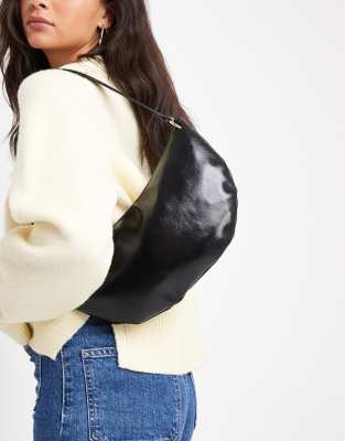 Glamorous Glamorous crescent shoulder bag in black