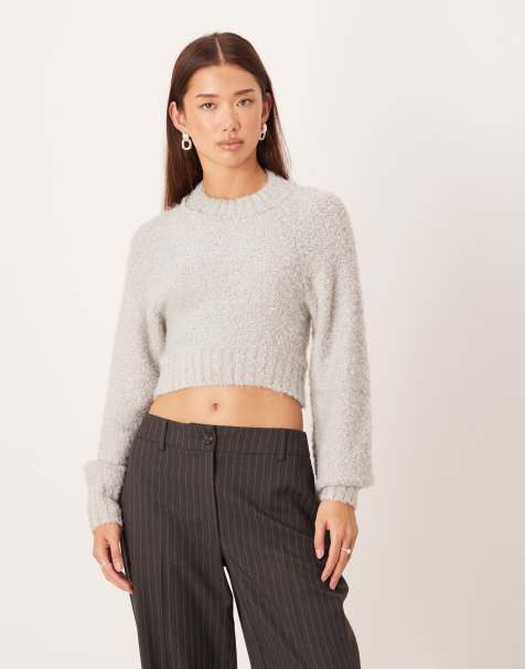 Glamorous crew neck jumper in grey marl - view 1