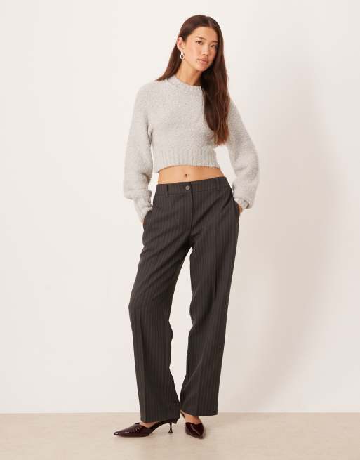 Glamorous crew neck jumper in grey marl, 2 of 4