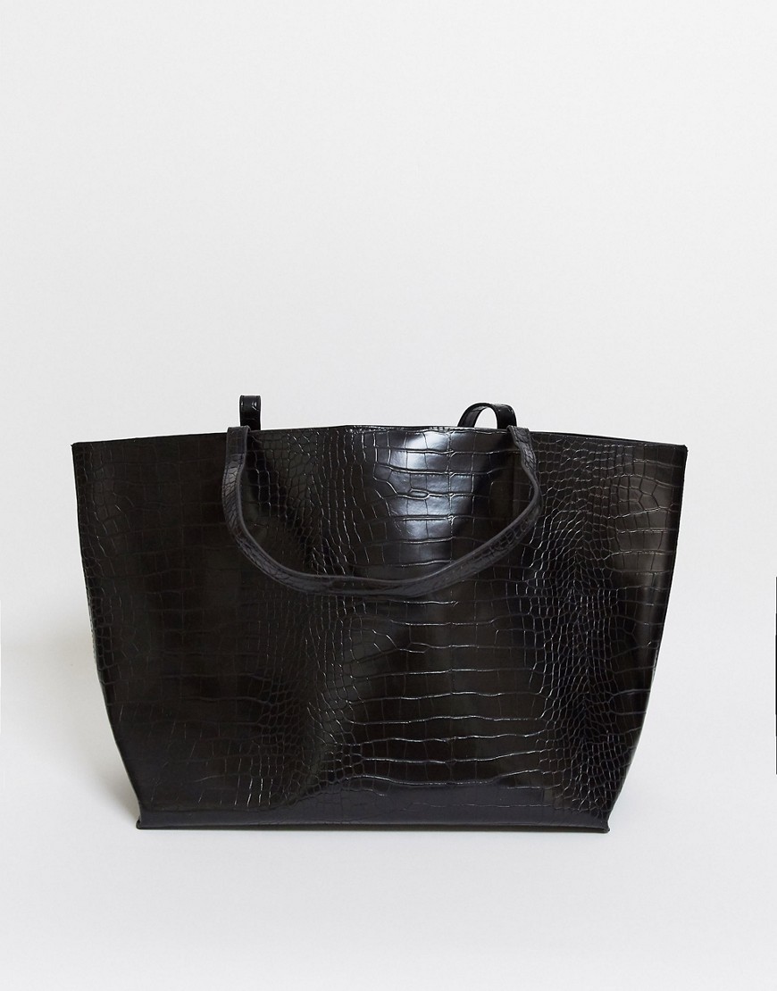 Glamorous croc bag in black