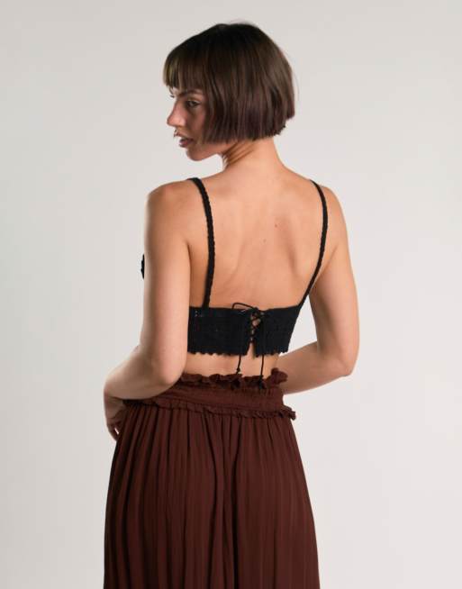 Glamorous Crochet bralette in black, 3 of 4