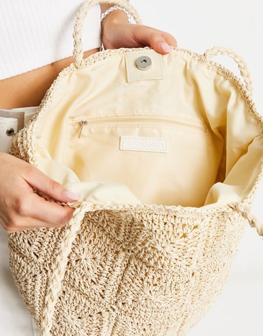Calvin Klein Beige Polyester Handbag in Natural