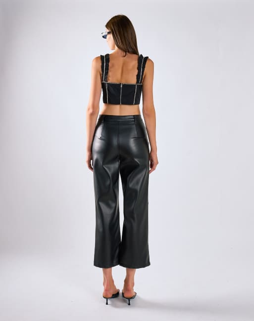 Glamorous Cropped pants in black pu, 2 of 4