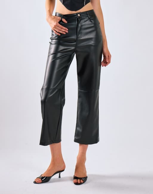 Glamorous Cropped pants in black pu, 3 of 4