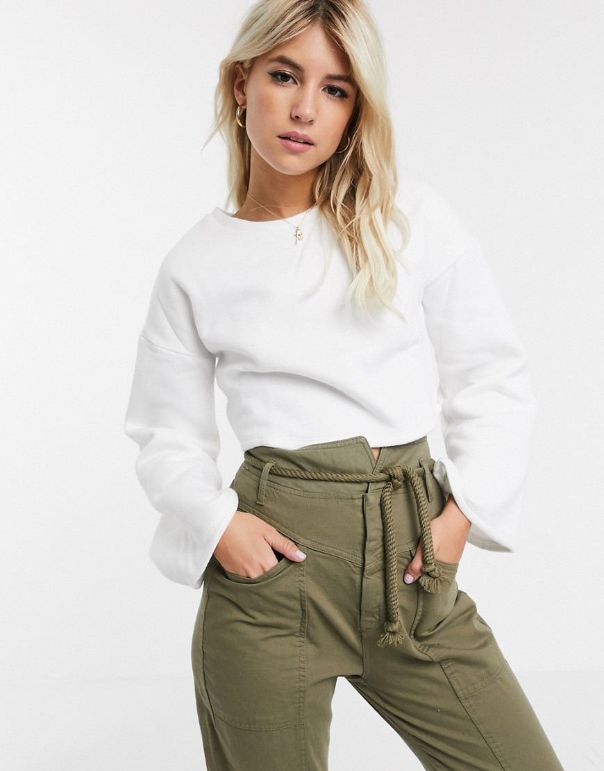 Glamorous cropped sweater in cream